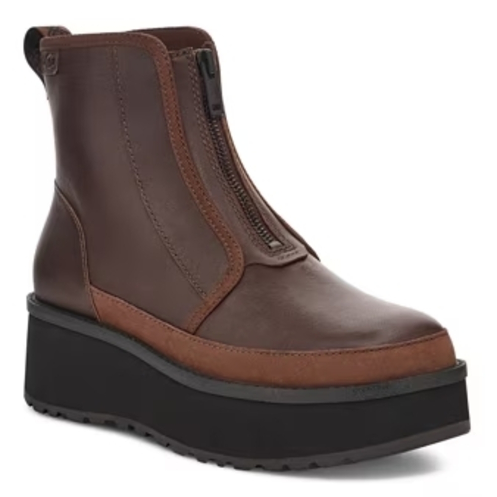 Ugg Cityfunc Zip Platform Boots In Burnt Cedar in size 8